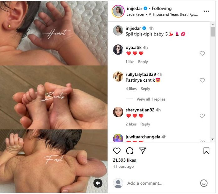 Jessica Iskandar spill foto anak ketiganya.