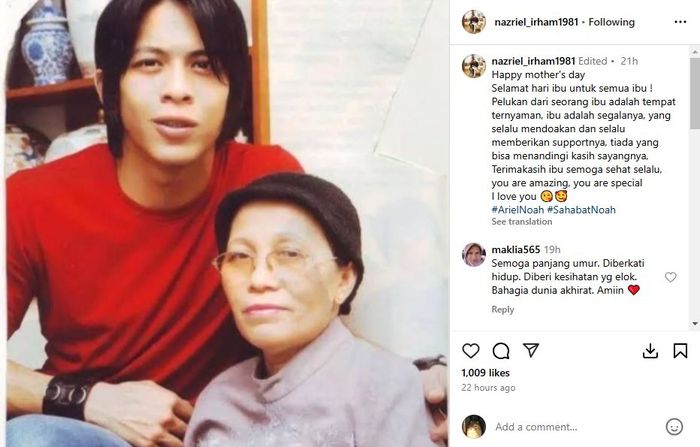 Sosok ibunda Ariel NOAH 