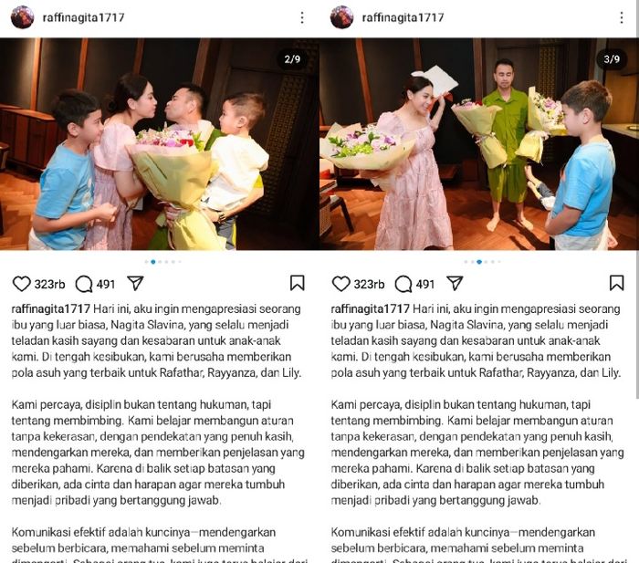 Unggahan Raffi Ahmad di Hari Ibu.