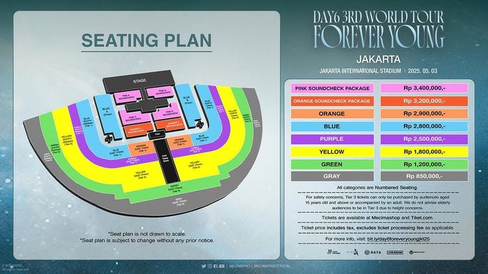 Daftar harga tiket konser DAY6 
