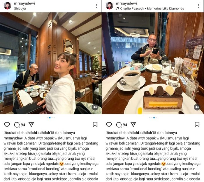 Unggahan Instagram Ayu Dewi.