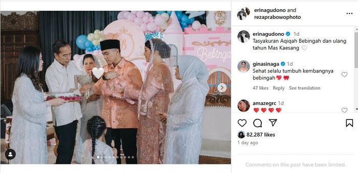 Acara aqiqah Bebingah dan ulang tahun Kaesang Pangarep.