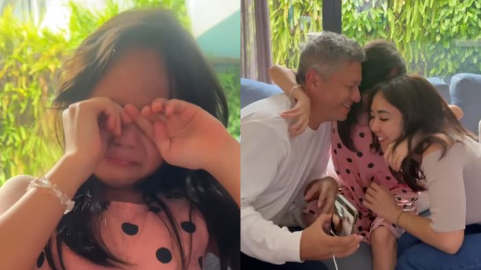 Gempi menangis mendapatkan kado HP pertamanya