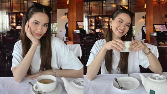 Alyssa Daguise pakai kaus oblong