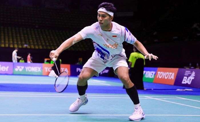 Tunggal putra Indonesia, Yohanes Saut Marcellyno, saat tampil pada laga babak pertama Thailand Masters 2025 di Bangkok, Thailand, 29 Januari 2025.
