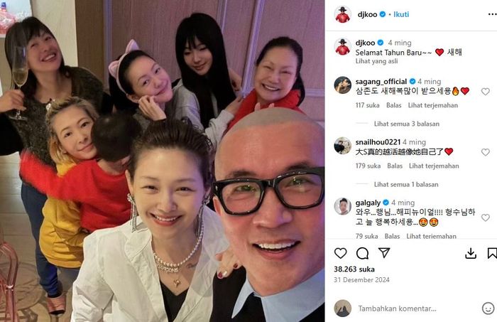 Foto terakhir Barbie Hsu sebelum meninggal yang sempat rayakan tahun baru bareng suami dan teman
