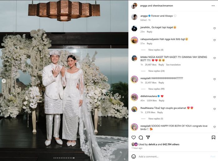 Unggahan Instagram Angga Yunanda.