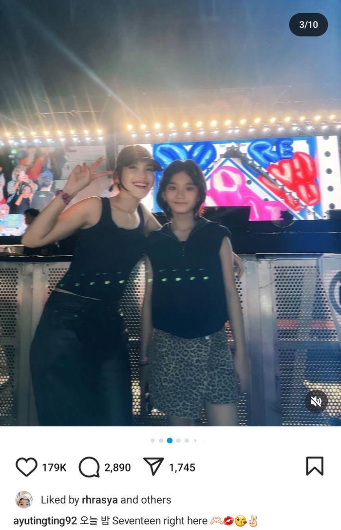 Ayu Ting Ting dan Bilqis nonton konser SEVENTEEN 