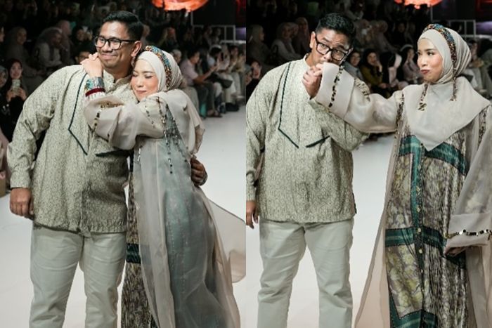 Momen Fitri Tropica dan sang suami, Irvan Hanafi jadi model pakaian