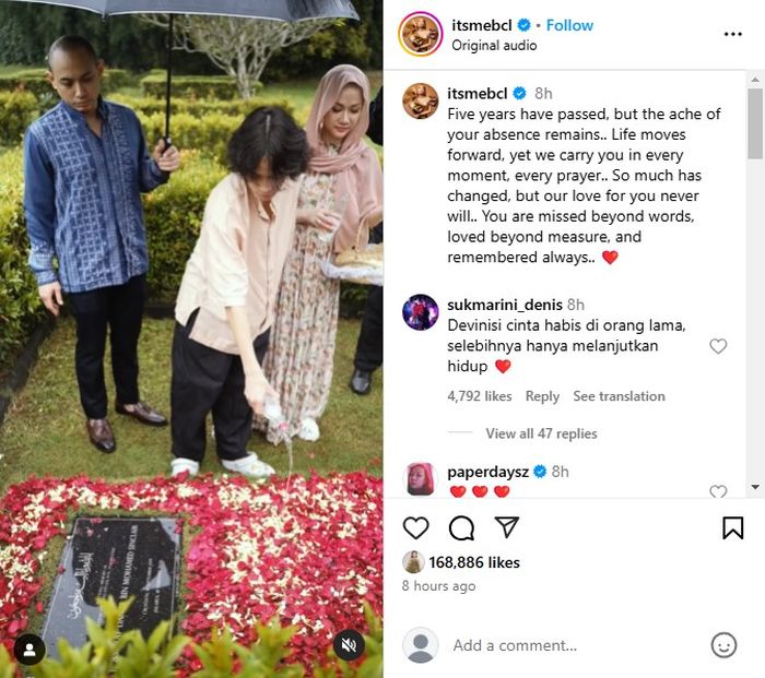 Unggahan Instagram BCL.