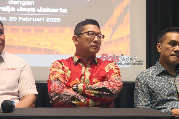Direktur Persija Jakarta, Mohamad Prapanca, saat hadir di Hotel Morrisey, Jakarta Pusat, Kamis (20/2/2025).
