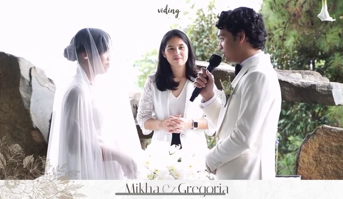 Mikha Angelo ucap janji setia pernikahan kepada Gregoria Mariska.