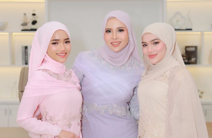 Potret Fuji dan Davina Karamoy saat tampil berhijab