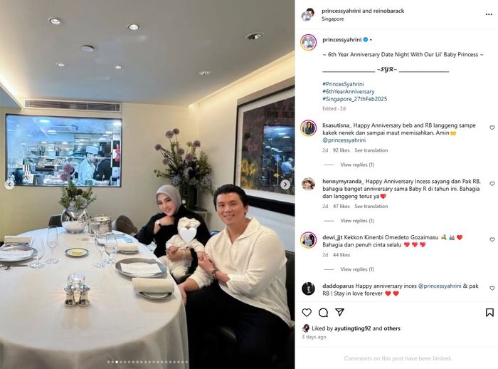 Unggahan Instagram Syahrini.