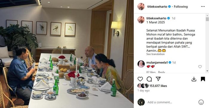 Unggahan Titiek Soeharto