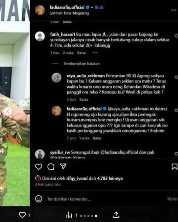 Postingan Fadia Arafiq yang viral