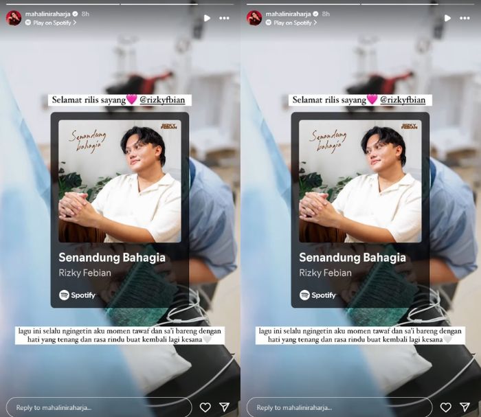 Unggahan Instagram story Rizky Febian.