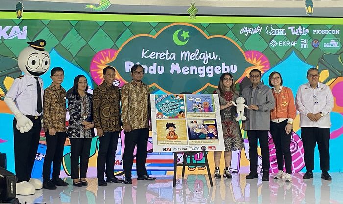 PT KAI berkolaborasi dengan Kementerian Ekonomi Kreatif (Kemenekraf), menggandeng sejumlah kreator IP lokal seperti komik Gajelas, Si Bedil, dan Tuti and Friends untuk masa Lebaran 2025.