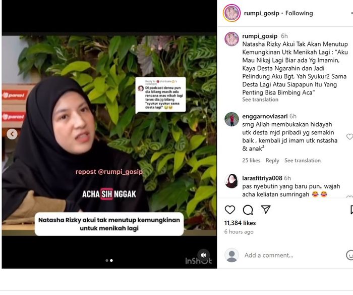 Natasha Rizky ungkap keinginannya untuk menikah lagi.