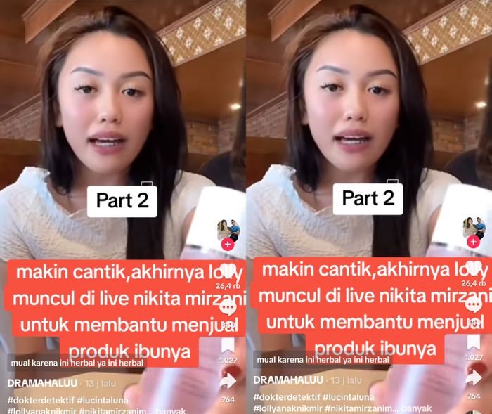 Anak Nikita Mirzani lakukan live TikTok pada Minggu (16/1/2025).