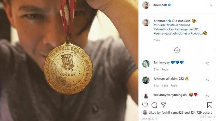 Unggahan Ariel Noah dengan medali emas pada PON 1996   
