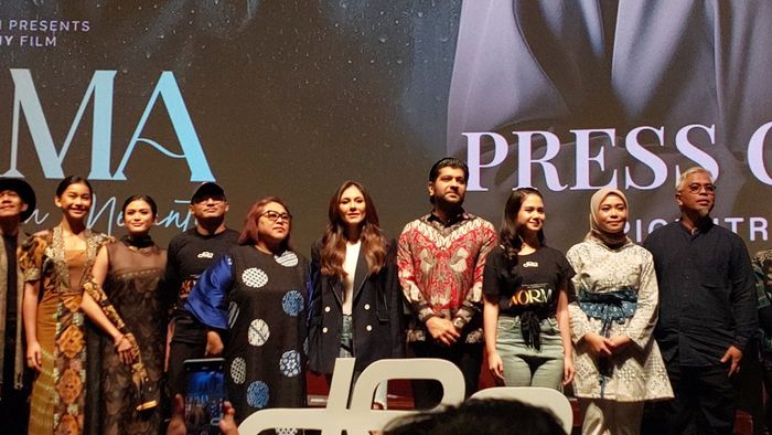 Konferensi pers film Norma: Antara Mertua dan Menantu di kawasan Kuningan, Jakarta Selatan, Senin (24/3/2025).