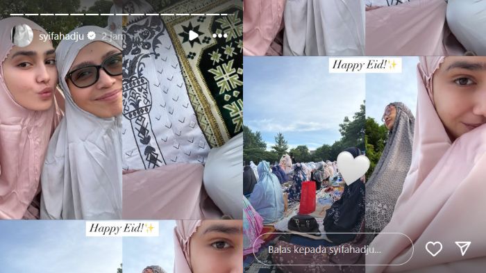 Momen solat ied Syifa Hadju