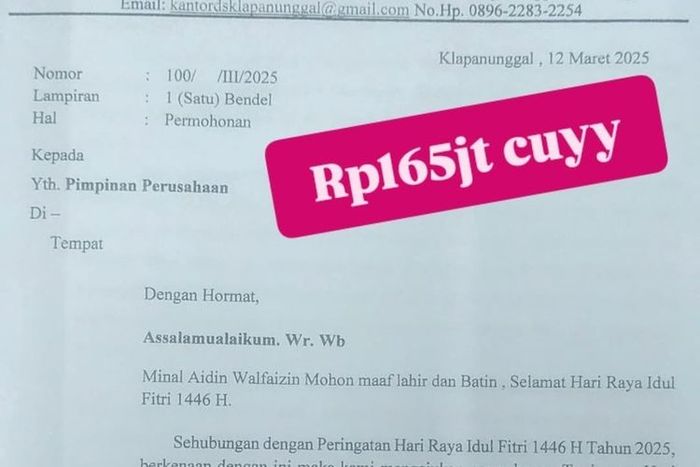 Surat edaran diduga permintaan THR dari Kades Bogor