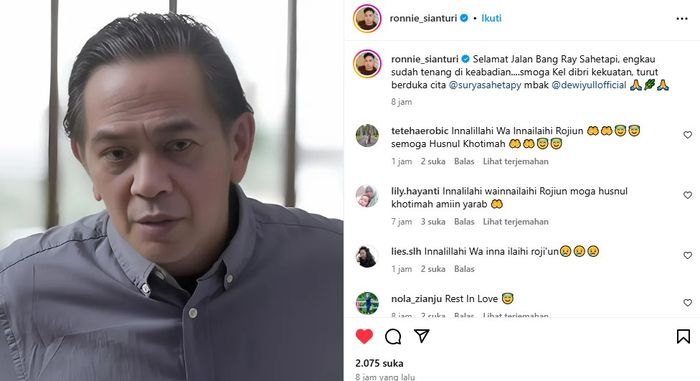 Ronnie Sianturi sampaikan dukacita untuk kepergian Ray Sahetapy