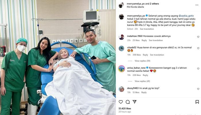 Zaskia Gotik melahirkan anak laki-laki pada Rabu (2/4/2025).