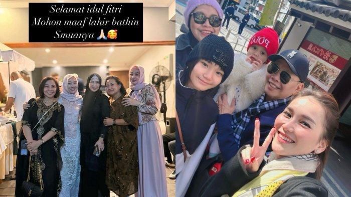 Kolase momen silaturahmi keluarga Lettu Fardhana tahun ini tanpa Ayu Ting Ting dan keseruan keluarga Ayu Ting Ting pergi liburan ke Jepang, dicapture Sabtu (5/4/2025).