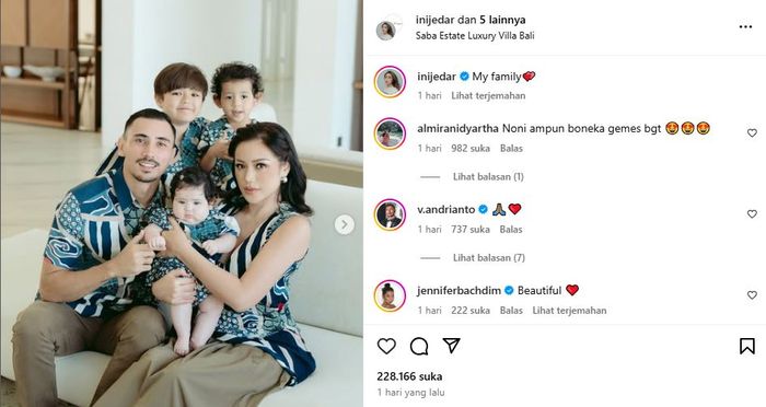 Unggahan Instagram Jessica Iskandar