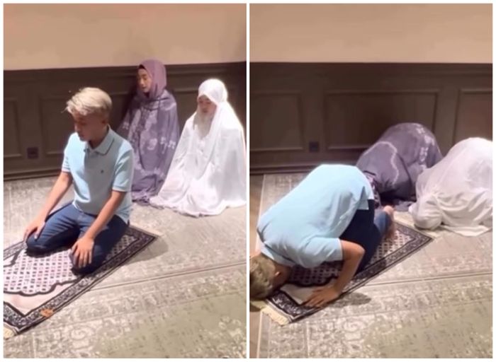 Ruben Onsu jadi imam salat Desy Ratnasari
