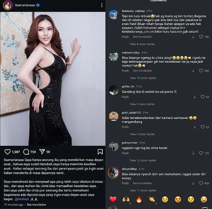 Lisa Mariana minta maaf kepada Atalia Praratya