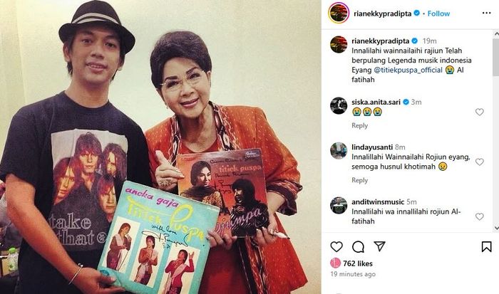 Ryan D'massiv mengunggah foto kenangan dengan Titiek Puspa