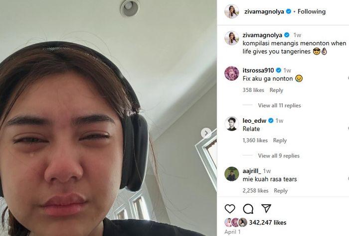 Ziva Magnolya nangis