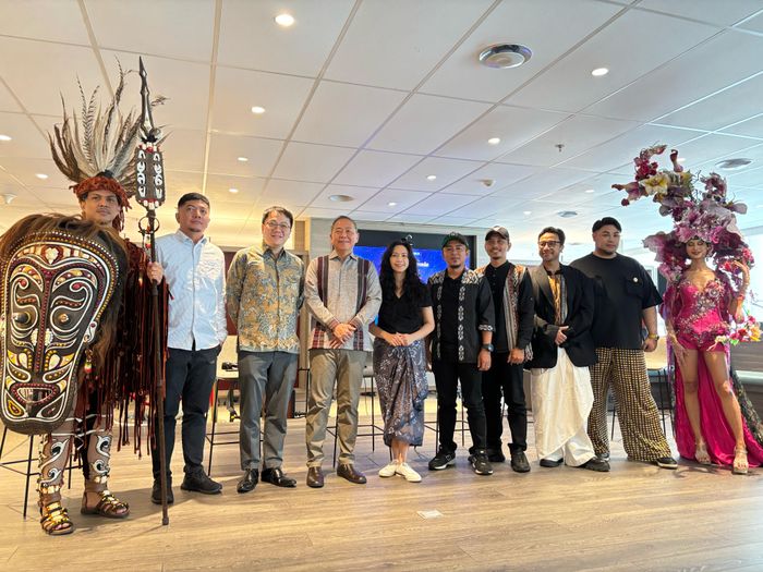 Jumpa pers Pagelaran Sabang Merauke The Indonesian Broadway 2025 di kawasan Thamrin, Jakarta Pusat, Selasa (22/6/2025).