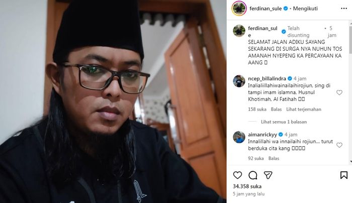 Sule sampaikan kabar duka, sang adik meninggal dunia.