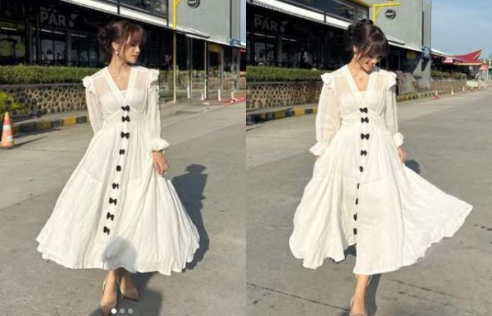 Penampilan Fuji saat sambangi Kota Medan