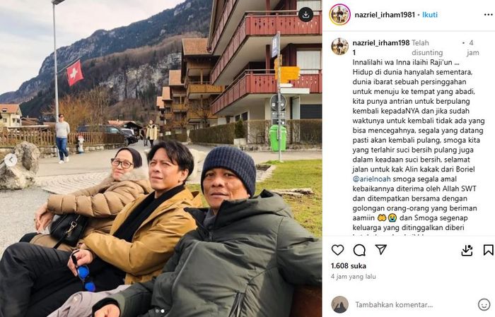 Kakak Ariel NOAH sempat liburan bareng Boriel ke Swiss bersama sosok ibunda Ariel NOAH