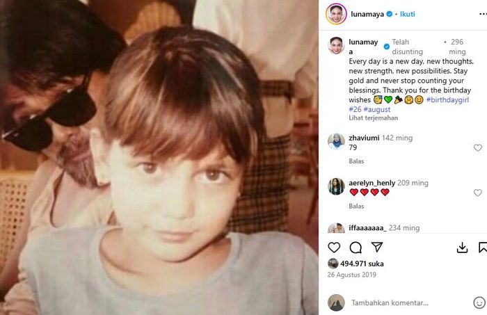 Foto masa kecil Luna Maya