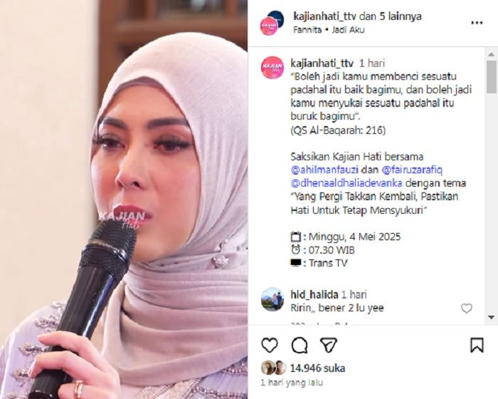 Dhena Devanka mencurahkan isi hatinya terkait perceraian dengan Jonathan Frizzy  di hadapan Ustaz Hilman Fauzi.