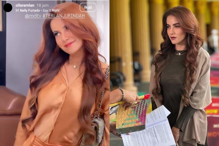 Olla Ramlan lepas hijab dan membagikan potretnya di media sosial.
