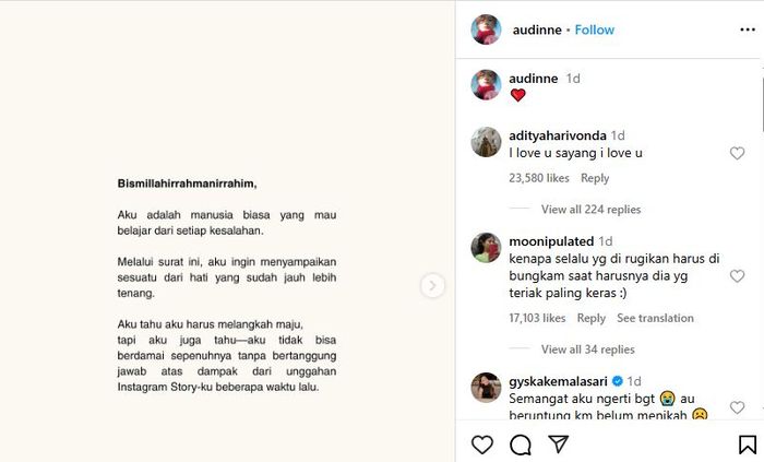Selebgram Salsabilla Audinna diselingkuhi