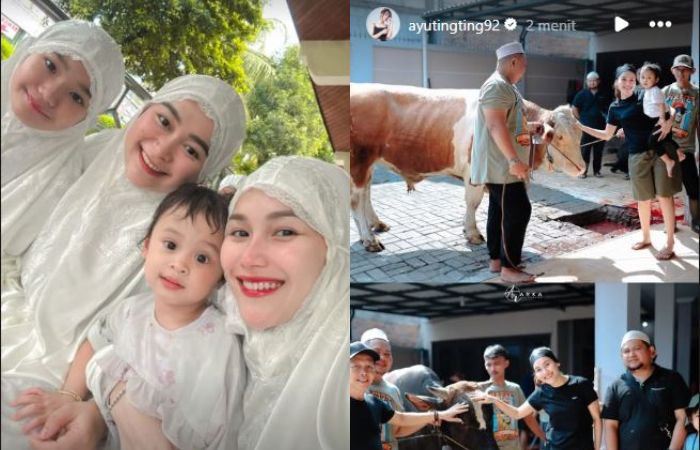 Ayu Ting Ting kurban 3 ekor sapi di Hari Raya Idul Adha.