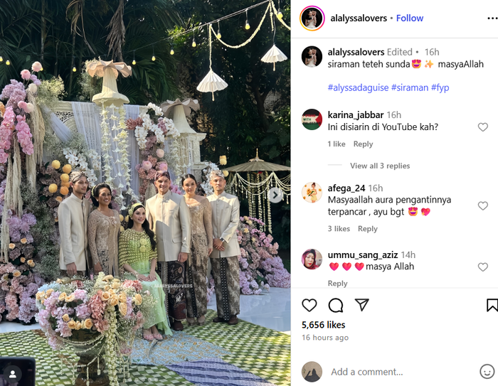 Momen siraman Alyssa Daguise