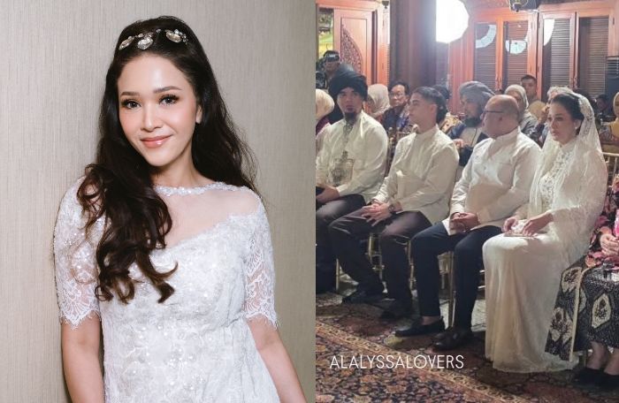 Musisi Maia Estianty tampil cantik saat prosesi siraman Al Ghazali. 