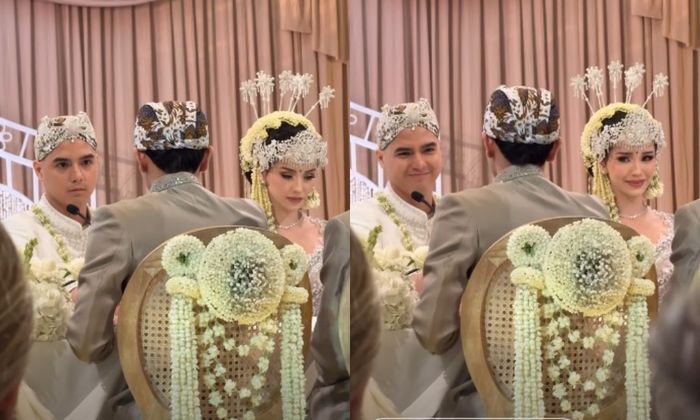 Al Ghazali menangis sesaat setelah ijab kabulnya dengan Alyssa Daguise dinyatakan sah