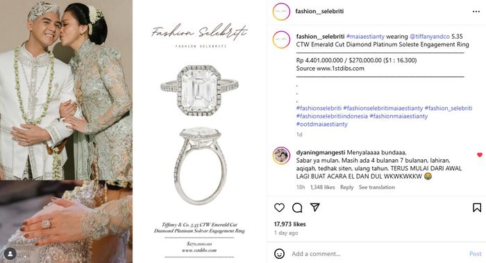 Cincin Maia Estianty di akad nikah Al Ghazali