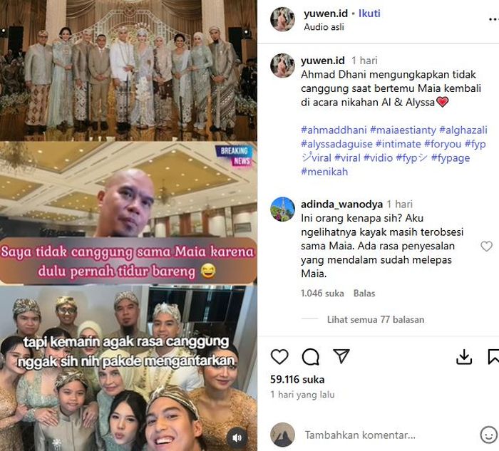 Ahmad Dhani tak canggung jalan bareng Maia Estianty saat akad nikah Al Ghazali